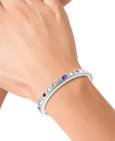 Effy Multi-Gemstone Bangle Bracelet (3-5/8 ct. t.w.) & Diamond (1/10 ct. t.w.) Bangle Bracelet in Sterling Silver