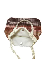 La Regale Summer Macrame Beaded Stipe Tote