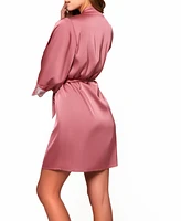 Women's Charlotte Satin and Lace Short Robe