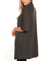 Belldini Grommet-Trim Open-Front Cardigan