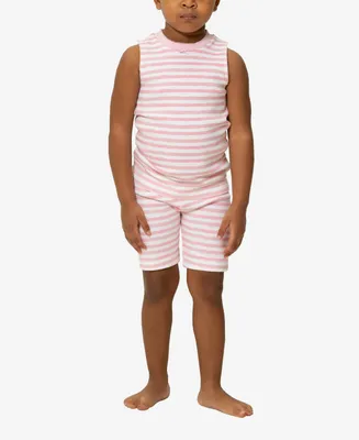 Pajamas for Peace Little Boys and Girls Petal Stripe 2-Piece Matching Family Pajama Set