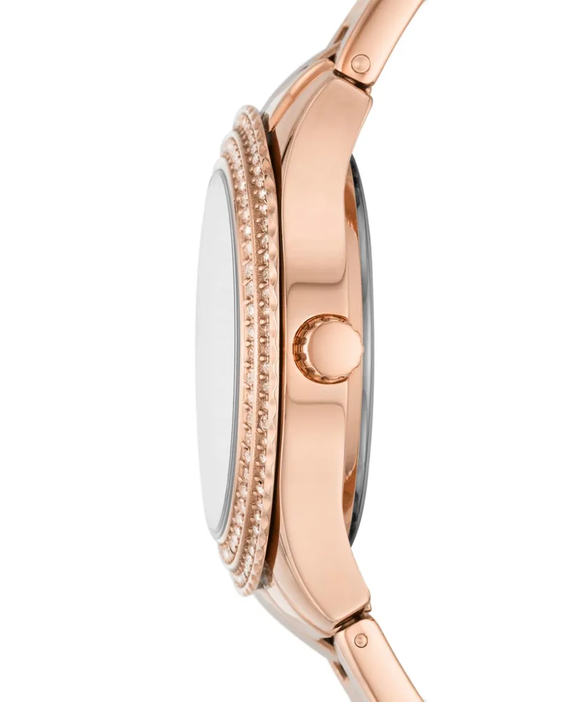 Fossil Women's Mini Stella Rose Gold-Tone Stainless Steel Bracelet Watch 30mm - Rose Gold