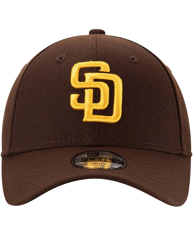 Big Boys and Girls Brown San Diego Padres Team The League 9FORTY Adjustable Hat