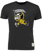 Men's Heather Black Iowa Hawkeyes Vintage-Like Herky Tri-Blend T-shirt