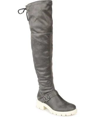 Journee Collection Women's Salisa Wide Calf Lug Sole Boots