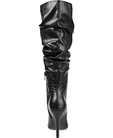 Journee Collection Women's Sarie Wide Calf Ruched Stiletto Boots