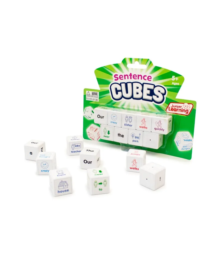 Junior Learning Sentence Cubes Educational Learning Set, 9 Cubes