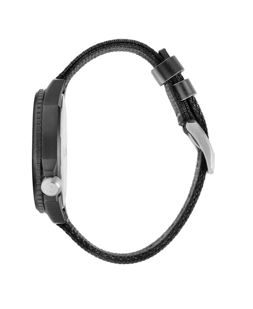 Columbia Unisex Cross Trails 3-Hand Date Black Nylon Strap Watch, 44mm