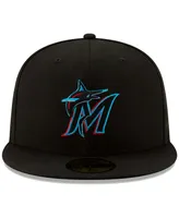 Men's Miami Marlins Black On-Field Authentic Collection 59FIFTY Fitted Hat