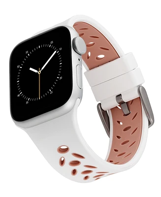 WITHit White and Pink Silicone Sport Band designed for Apple Watch 42mm (Series 10) & 38/40/41mm