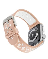 WITHit White and Pink Silicone Sport Band designed for Apple Watch 42mm (Series 10) & 38/40/41mm