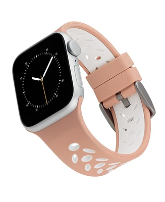 WITHit White and Pink Silicone Sport Band designed for Apple Watch 42mm (Series 10) & 38/40/41mm