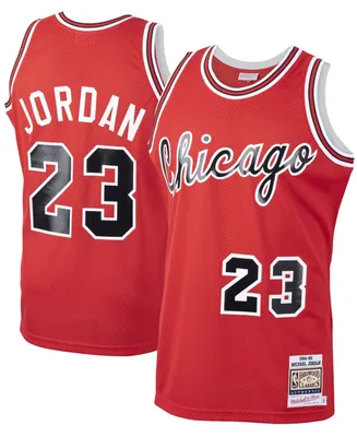 Men's Michael Jordan Red Chicago Bulls 1984-85 Hardwood Classics Rookie Authentic Jersey