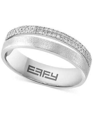 Effy Diamond Textured Split Row Band (1/6 ct. t.w.) in Sterling Silver