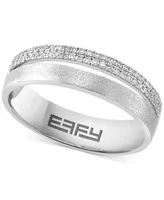 Effy Diamond Textured Split Row Band (1/6 ct. t.w.) in Sterling Silver