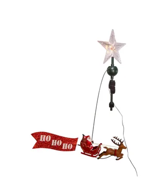 Kurt Adler 19.7" Led Star Tree Topper with Rotating Santa