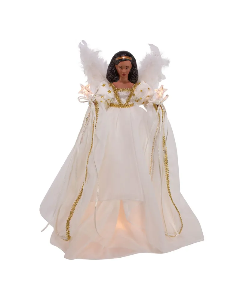 Kurt Adler Ul 10-Light Black Angel Tree Topper