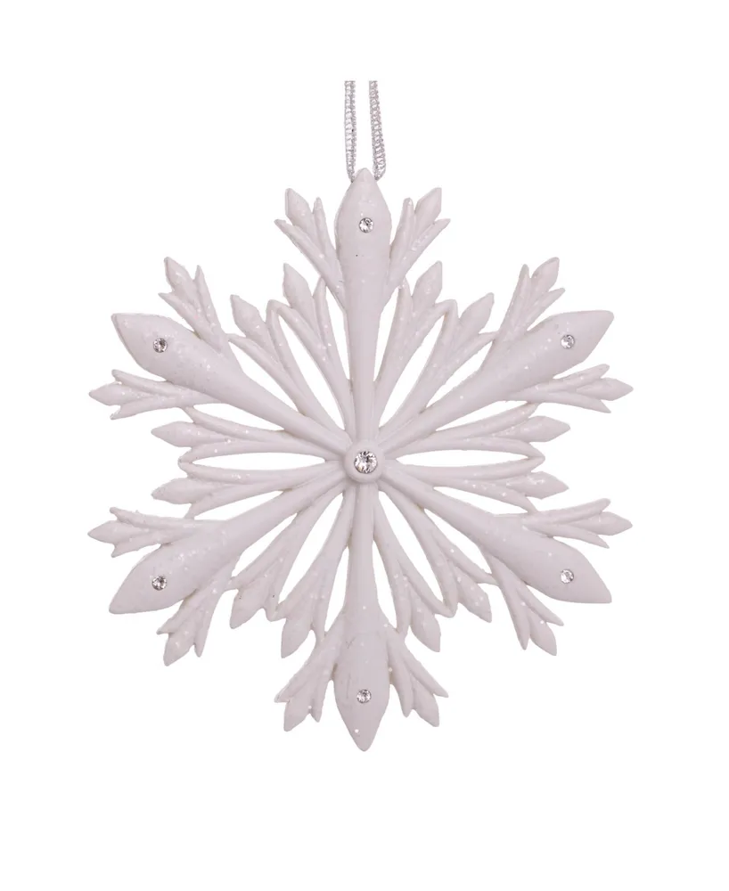 Kurt Adler 4" Elegant Snowflake Ornament with Swarovski Elements