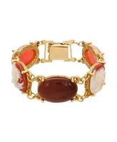 2028 Gold-Tone Cameo Link Bracelet