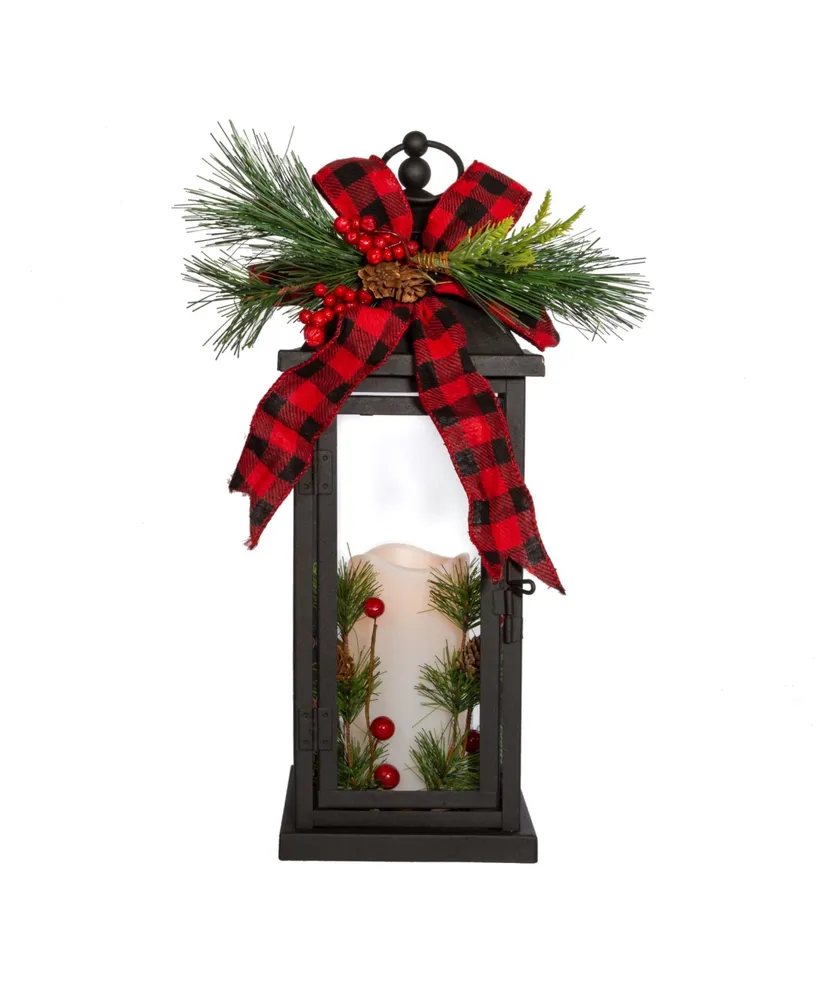 Kurt Adler 16.5" Battery-Operated Decorative Lantern with Candle