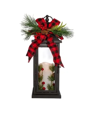 Kurt Adler 16.5" Battery-Operated Decorative Lantern with Candle