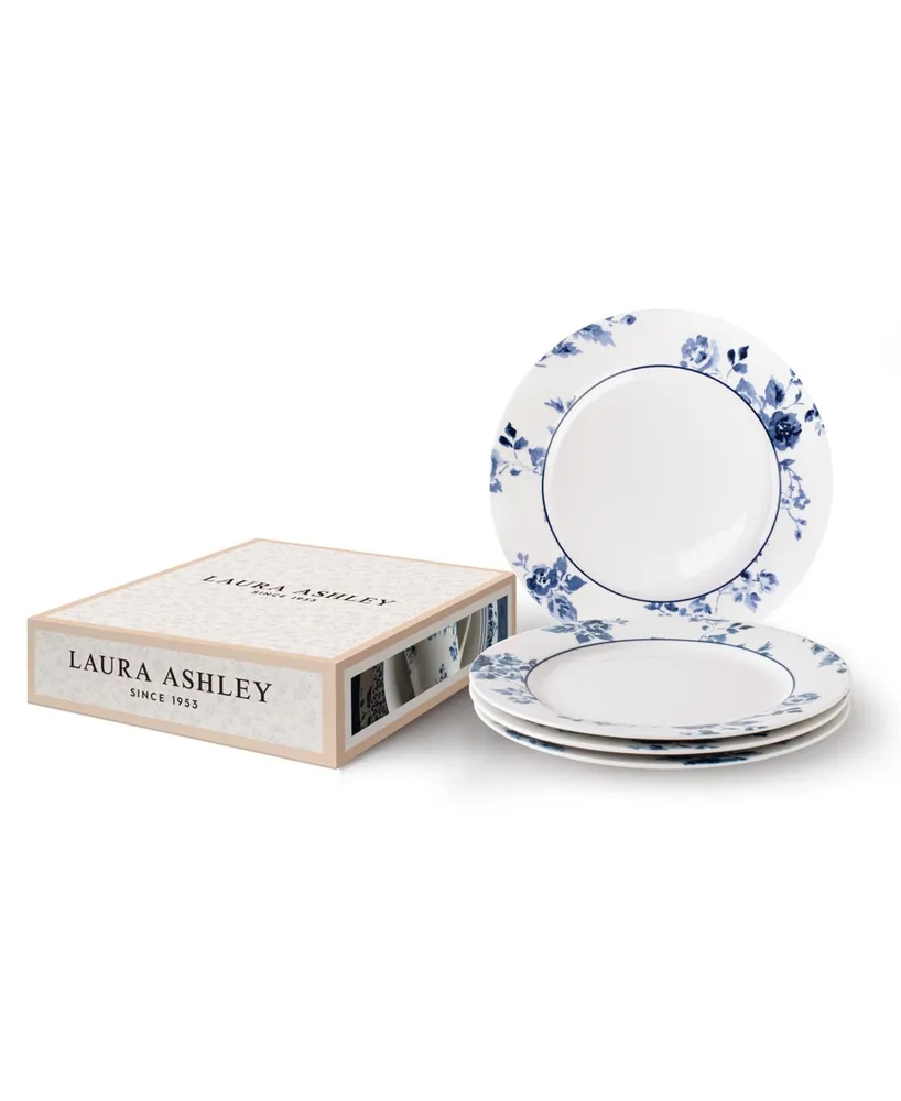 Laura Ashley Blueprint Collectables China Rose Plates in Gift Box, Set of 4