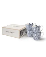 Laura Ashley Blueprint Collectables 9 Oz Floris Mugs in Gift Box, Set of 4