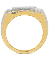 Men's Diamond Ring (1/10 ct. t.w.) in Sterling Silver & 18k Gold-Plate