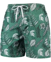 Men's Green Michigan State Spartans Vintage-Like Floral Swim Trunks