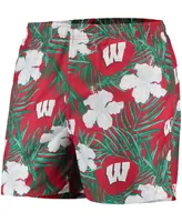 Men's Red Wisconsin Badgers Swimming Trunks