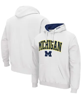 Men's White Michigan Wolverines Arch Logo 3.0 Pullover Hoodie