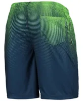 Men's College Navy and Neon Green Seattle Seahawks Pixel Gradient Training Shorts