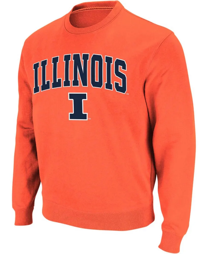 Men's Orange Illinois Fighting Illini Arch Logo Crew Neck Sweatshirt