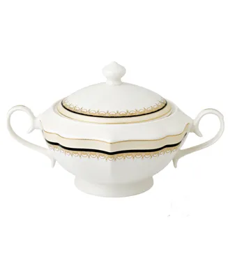 Lorren Home Trends La Luna Collection Bone China Soup Tureen and Lid, Dalilah Design