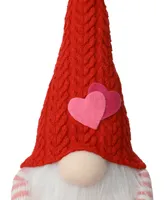 Glitzhome 28.25" Fabric Valentine's Gnome Shelf Sitter with Dangling Legs