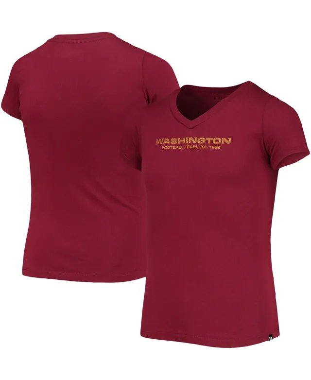 Washington Football Team New Era Girls Youth Glitter Graphic T-Shirt -  Burgundy