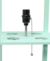 Lalia Home Column Shelf Floor Lamp with Linen Shade