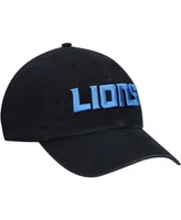 Men's Black Detroit Lions Clean Up Script Adjustable Hat