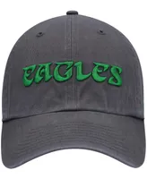 Men's Charcoal Philadelphia Eagles Clean Up Script Adjustable Hat