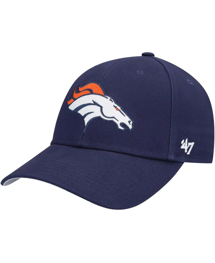 Youth '47 Navy/Orange Denver Broncos Hangtime Cuffed Knit Hat with Pom