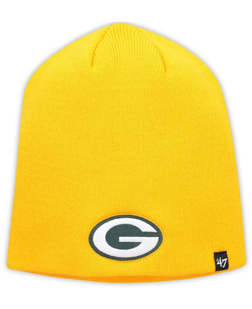 Men's Gold Green Bay Packers Secondary Logo Knit Beanie