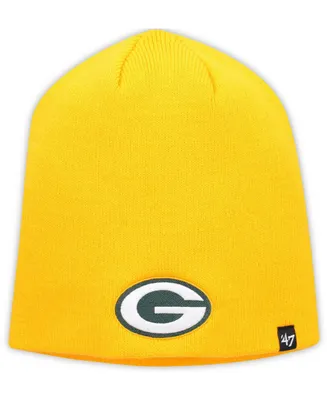 Men's Gold Green Bay Packers Secondary Logo Knit Beanie