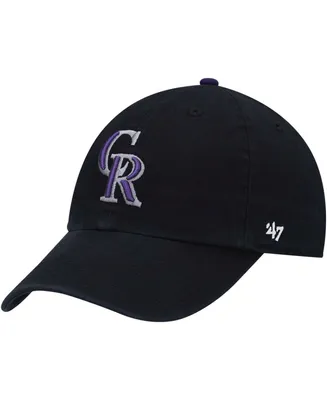 Boys Black Colorado Rockies Team Logo Clean Up Adjustable Hat