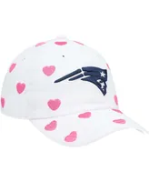 Little Girls White New England Patriots Surprise Clean Up Adjustable Hat