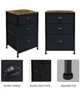 Sorbus 3 Drawer End Table