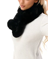 Marcus Adler Women's Faux Fur Pom Pull-Through Collar Scarf