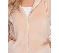 White Mark Plus Velour Tracksuit Loungewear 2pc Set