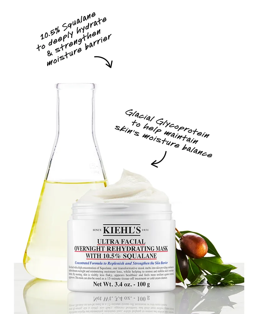 Kiehl's Since 1851 Ultra Facial Overnight Hydrating Mask With 10.5% Squalane, 3.4 oz.