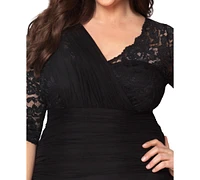 Women's Plus Size Soiree Draped Evening Gown