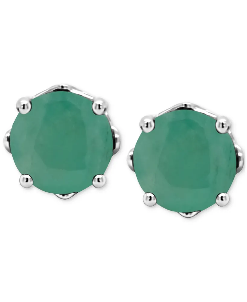 Sapphire Solitaire Stud Earrings (1-1/5 ct. t.w.) Sterling Silver (Also Ruby & Emerald)